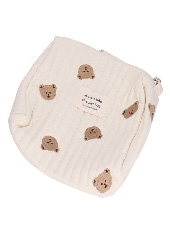 ناروت حقيبة حفاضات، حقيبة قطنية مبطنة بنقشة لطيفة، حقيبة تخزين حفاضات مزودة بخطافات لعربة الأطفال، حقيبة حفاضات محمولة لعربة الأطفال، حقائب تنظيم لزجاجات الرضاعة. - Image 5